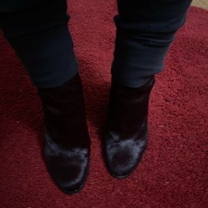 Allsaints gorgeous:  Oxblood Hessian calf hair  boot